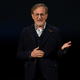 Steven Spielberg presenting another one of his upcoming streaming shows, a revamp of Amazing Stories, at a recent Apple event.
